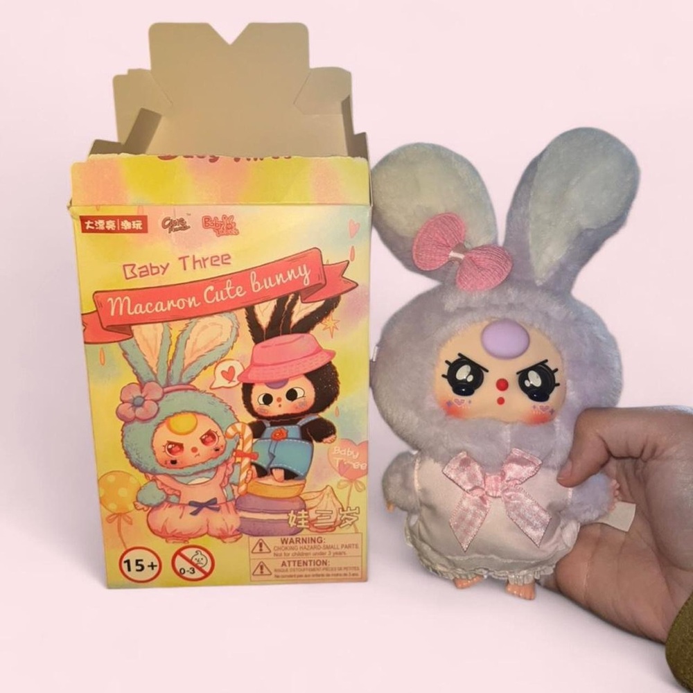 Macaron Cute Bunny Plush Toy - pastel purple and pastel Pink